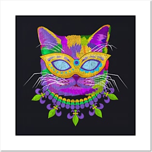 Cat Mardi Gras Posters and Art